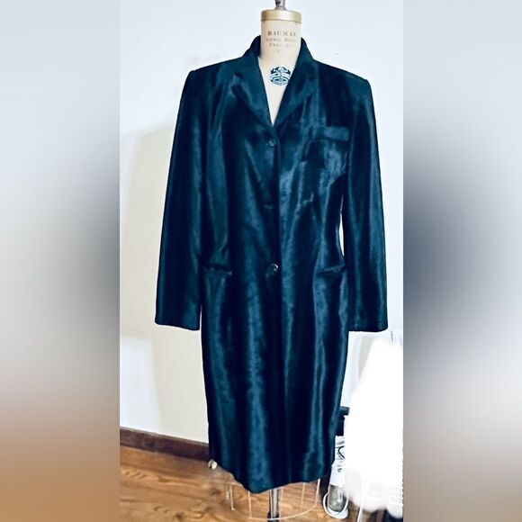 Vintage Black Velvet long blazer Harve Benard size 8 - Picture 1 of 14